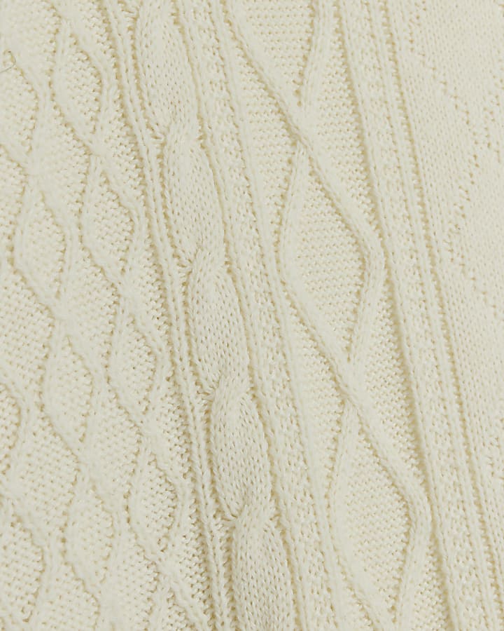 Cream Midweight Cable Knit Jumper