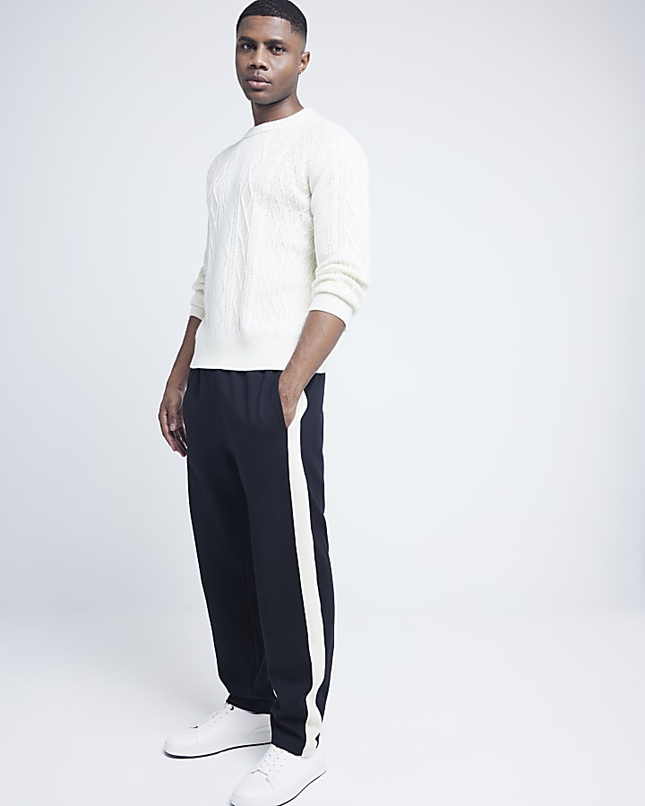 Cream Midweight Cable Knit Jumper