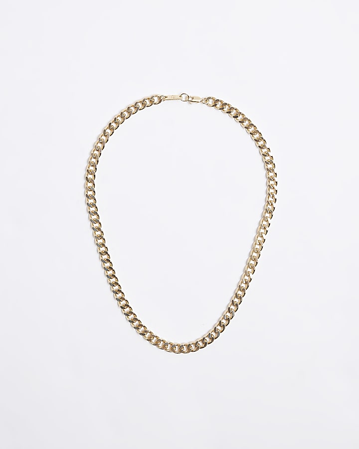 Gold curb chain necklace