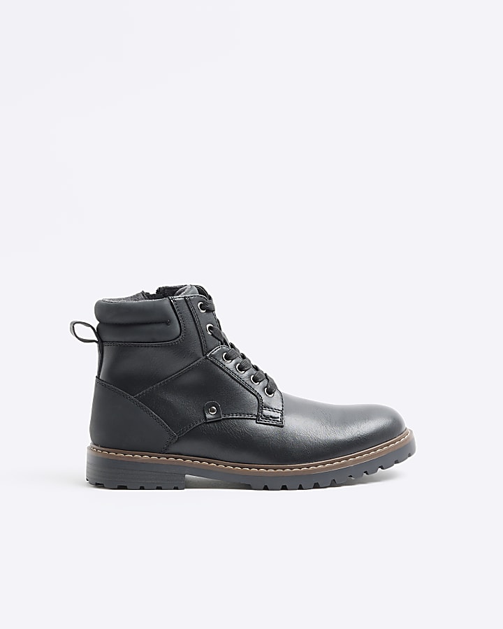 Black lace up boots