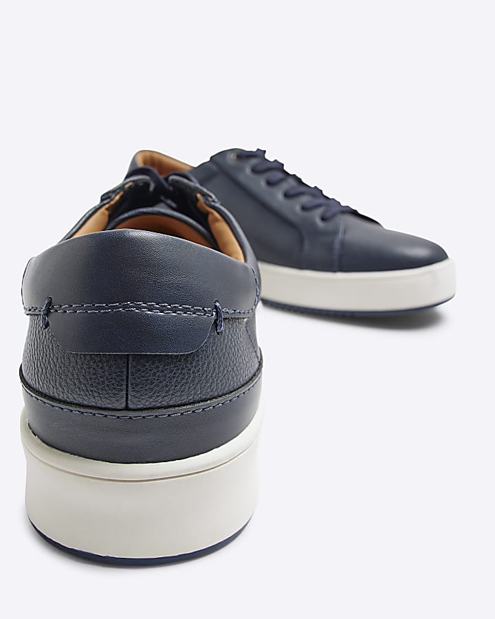 Navy Lace Up Trainers