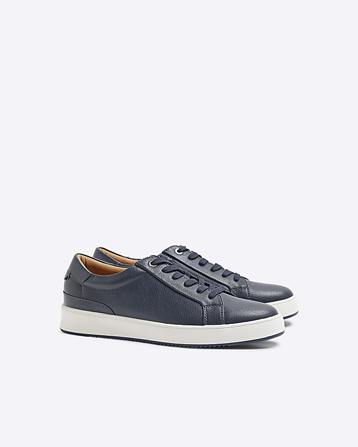 Navy Lace Up Trainers