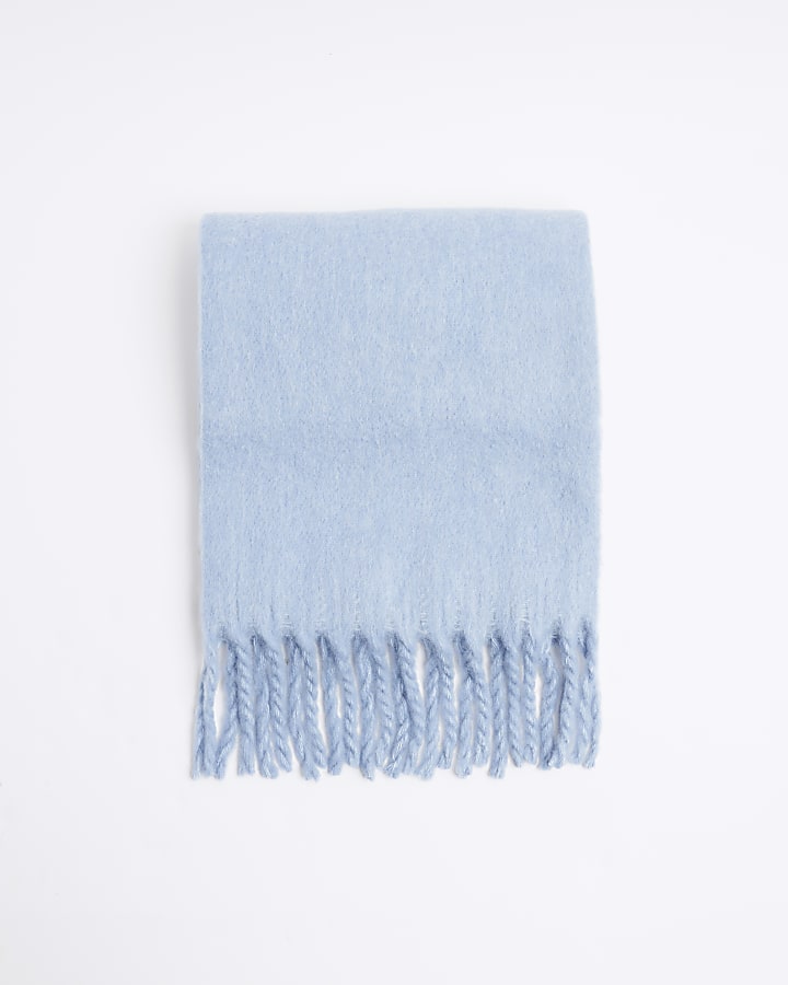 Blue brushed scarf