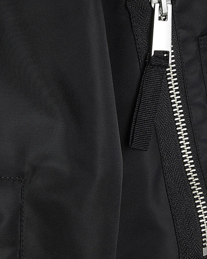 Black Hooded Bomber jacket