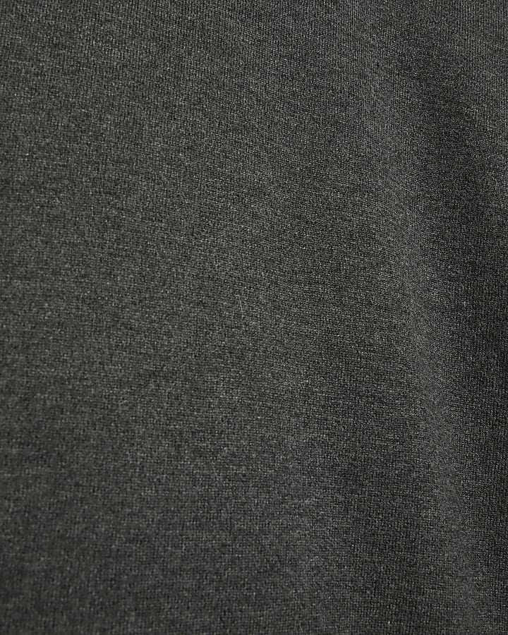 Grey slim fit knit crew neck jumper
