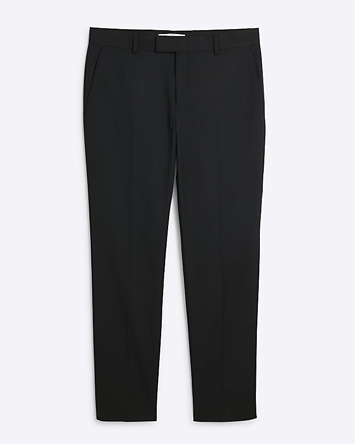 Black Skinny Fit Twill Trousers