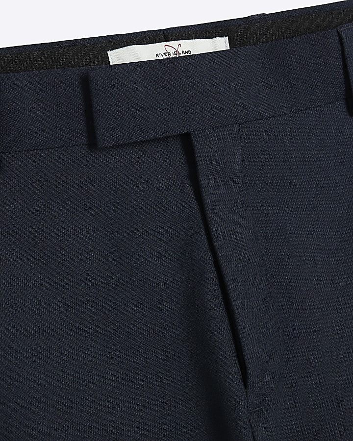 Navy Skinny Fit Twill Trousers