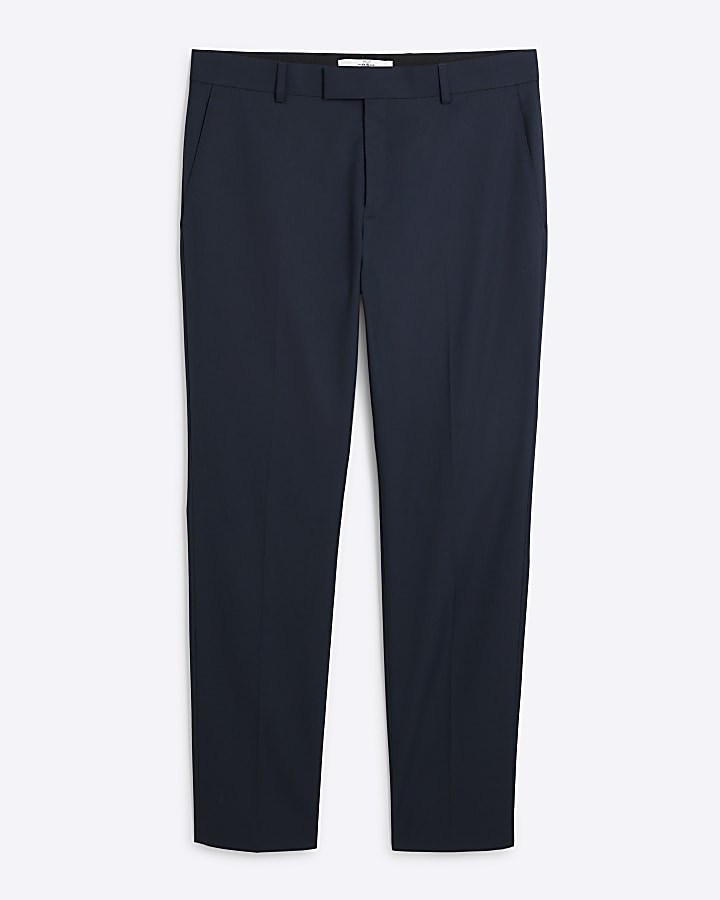 Navy Skinny Fit Twill Trousers