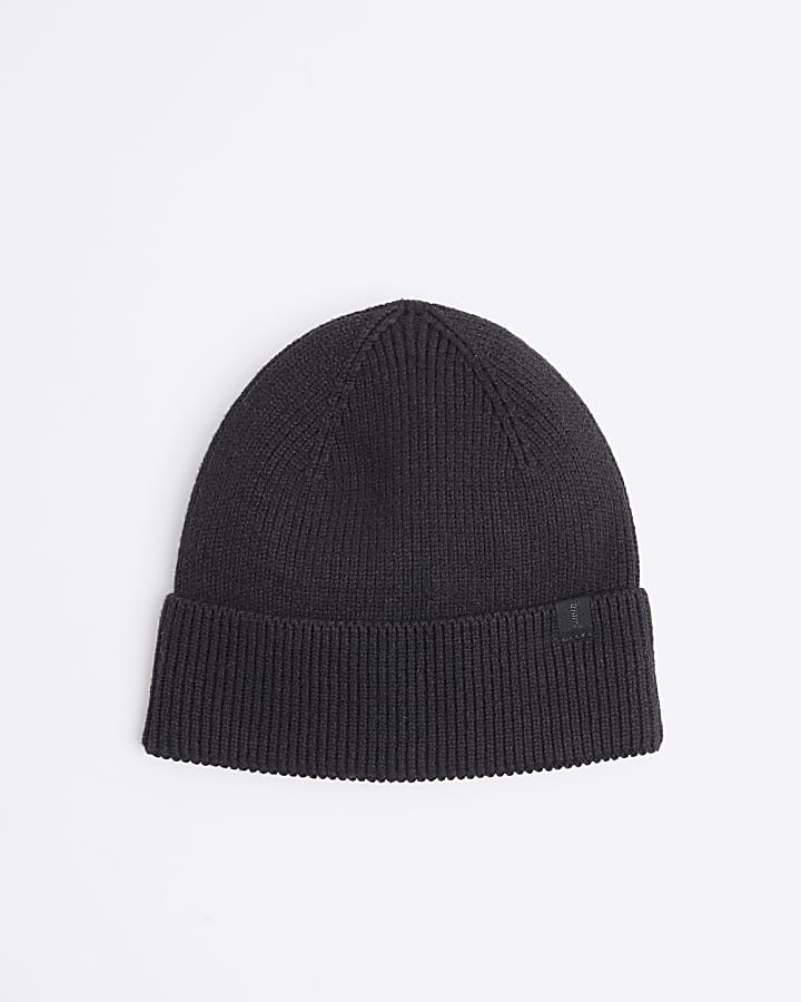 Black knitted beanie