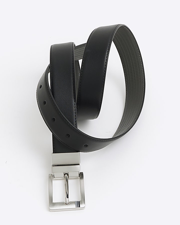 Black reversible embossed belt
