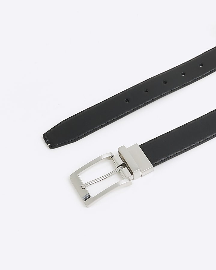 Black reversible embossed belt