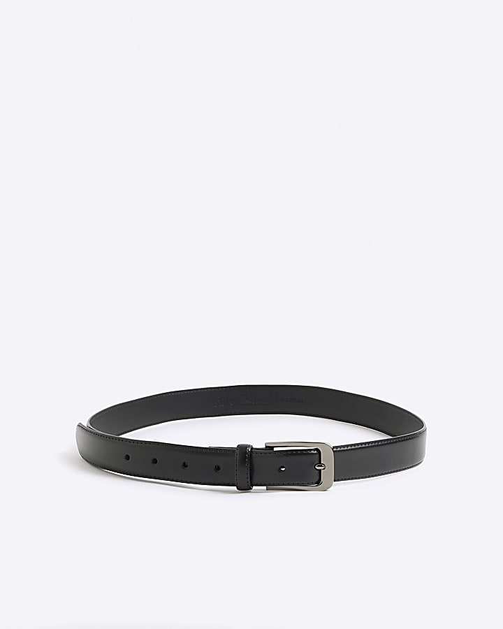 Black faux leather belt