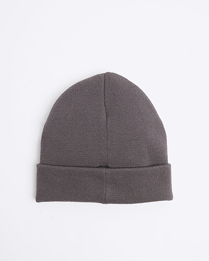 Grey Embroidered Luminis Beanie Hat