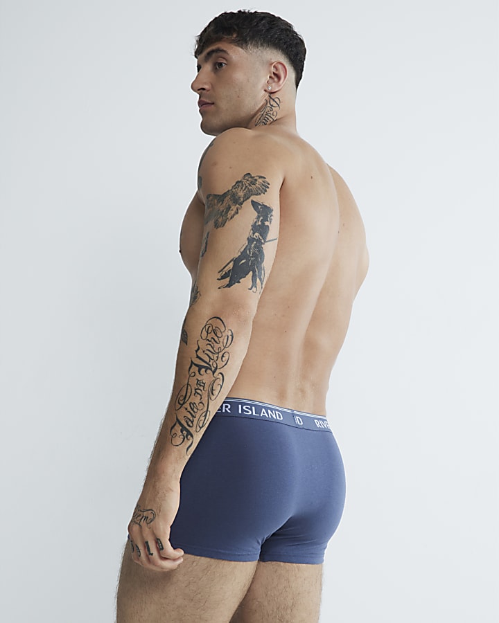 Blue 4 Pack Tipped Trunks