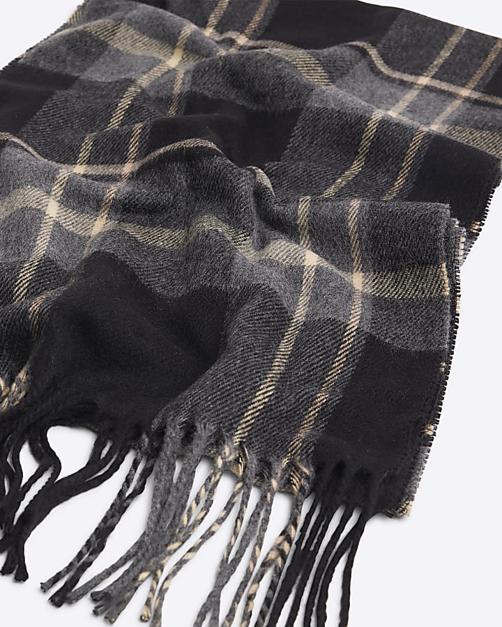 Black Check Scarf