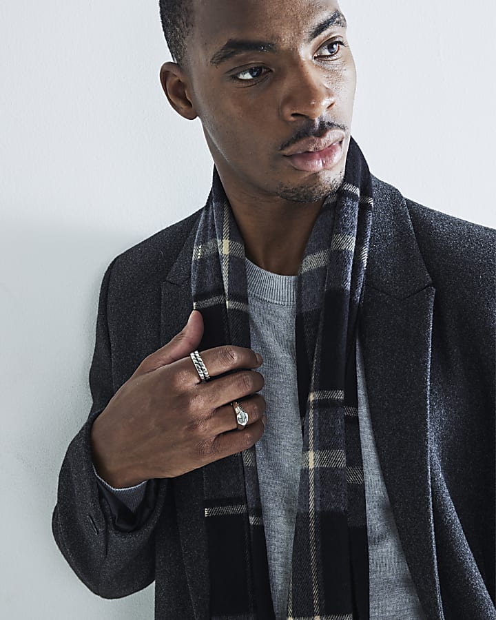 Black Check Scarf