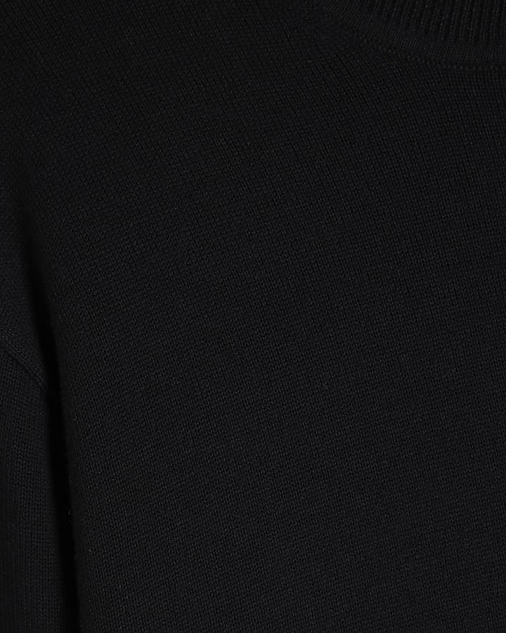 Black Slim Fit Roll Neck Jumper