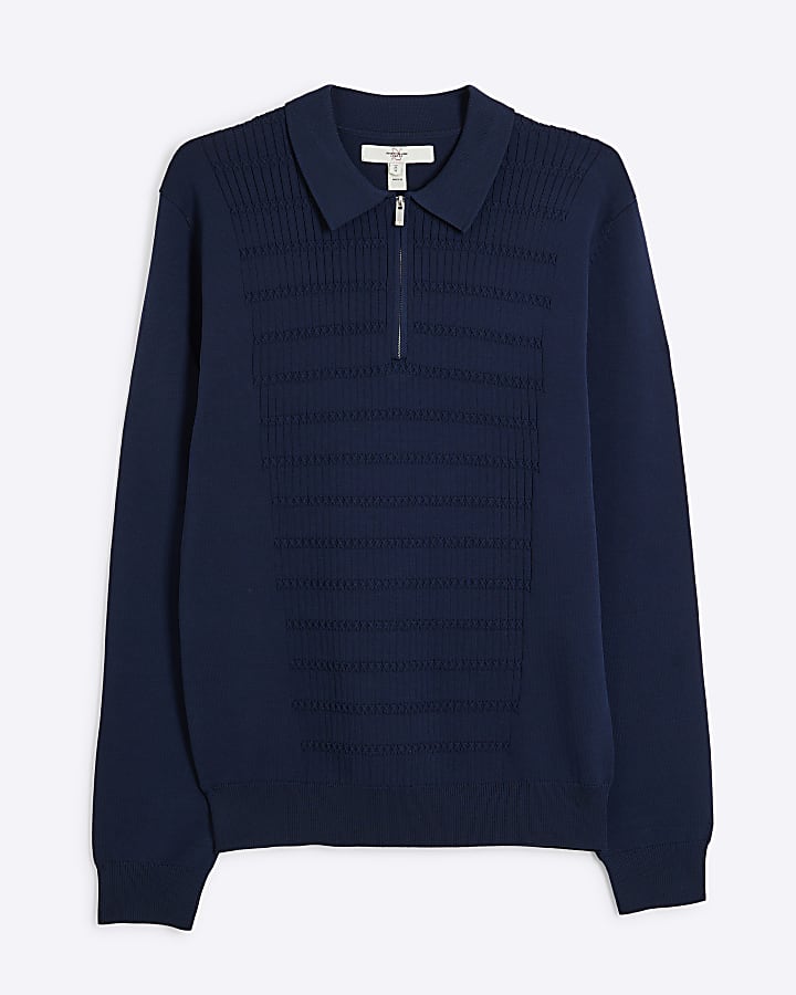 Navy Muscle Fit Polo Shirt
