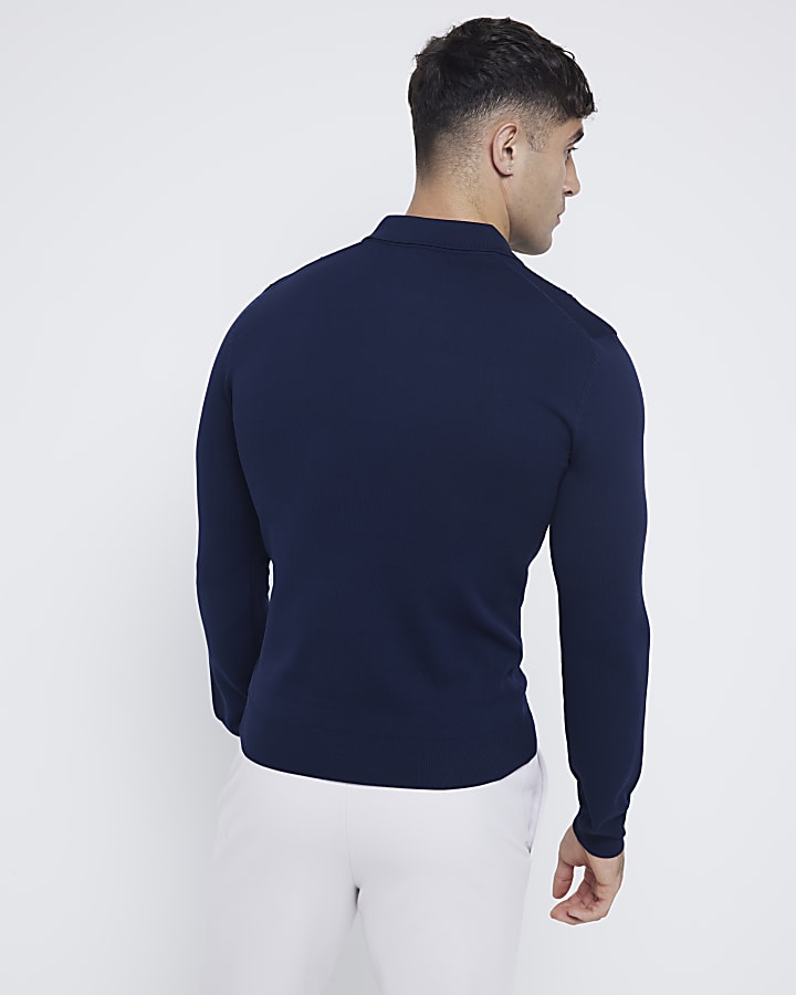 Navy Muscle Fit Polo Shirt