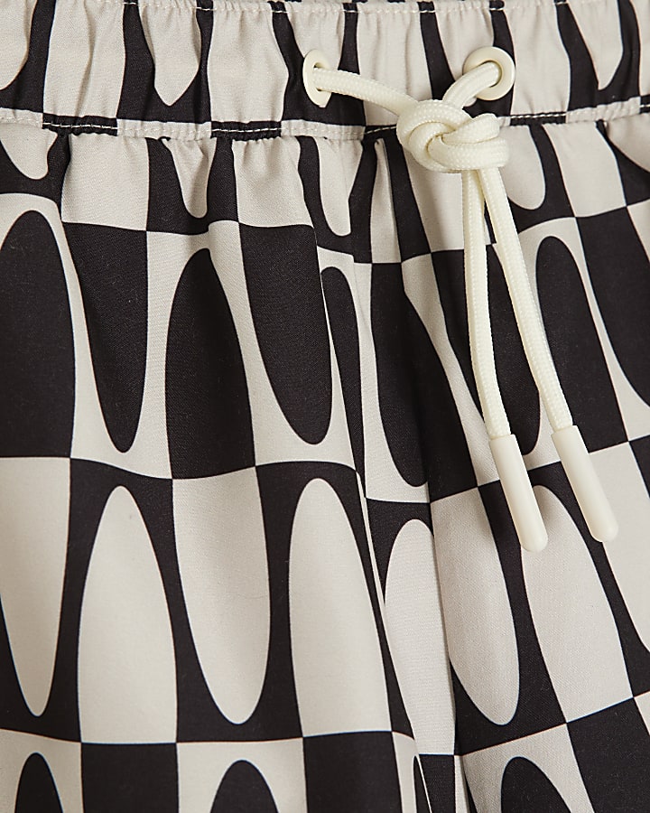 Black regular fit monochrome swim shorts