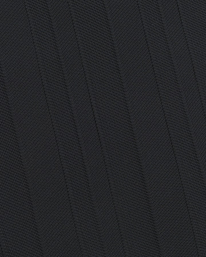 Black muscle fit herringbone knit t-shirt