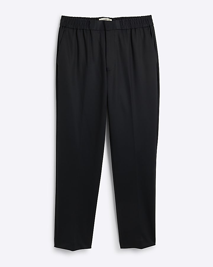 Black Elasticated Stretch Smart Joggers