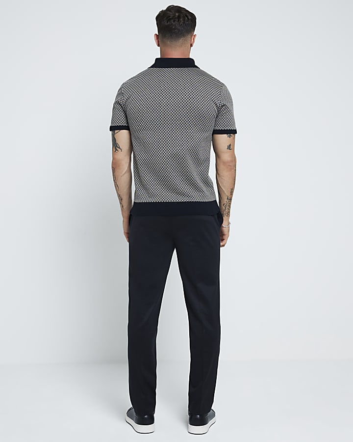 Black Elasticated Stretch Smart Joggers