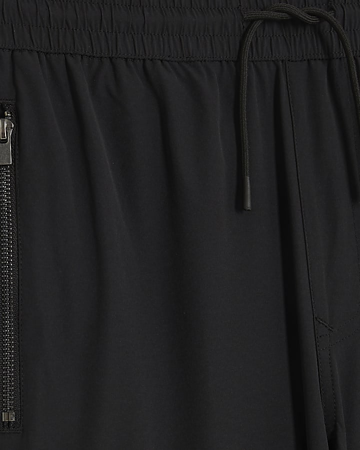 Black skinny fit cargo trousers