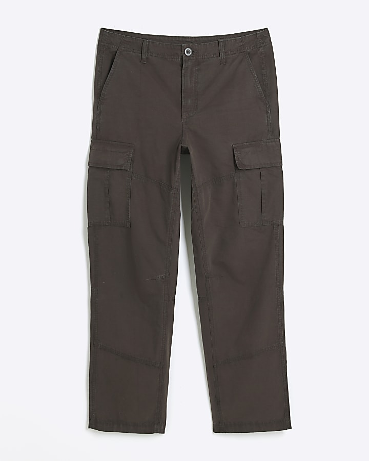 Brown loose fit cargo trousers