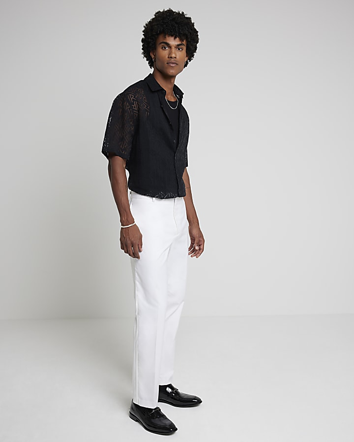 White tuxedo trousers