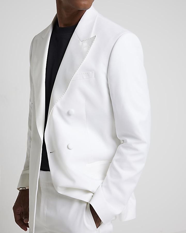 White Slim Fit Tux Jacket