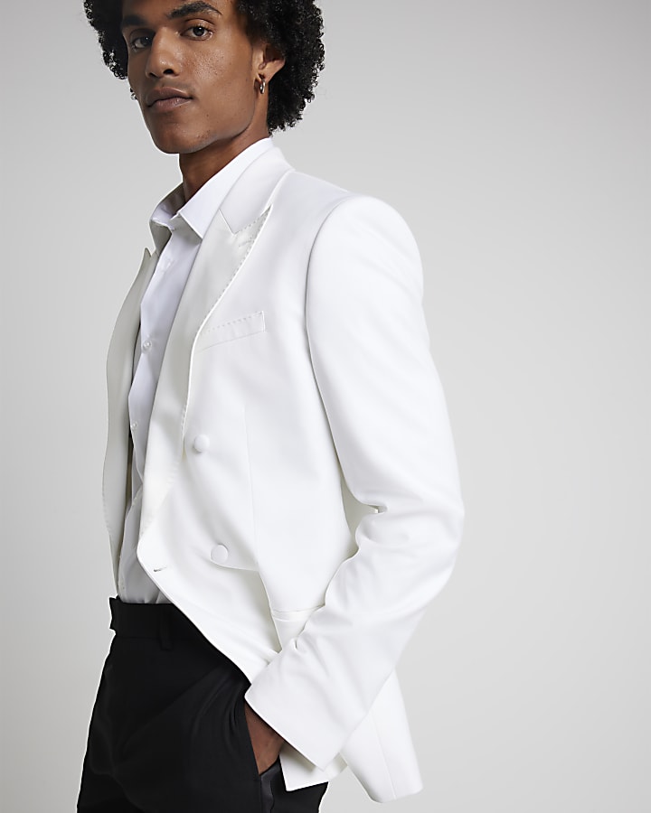 White Slim Fit Tux Jacket