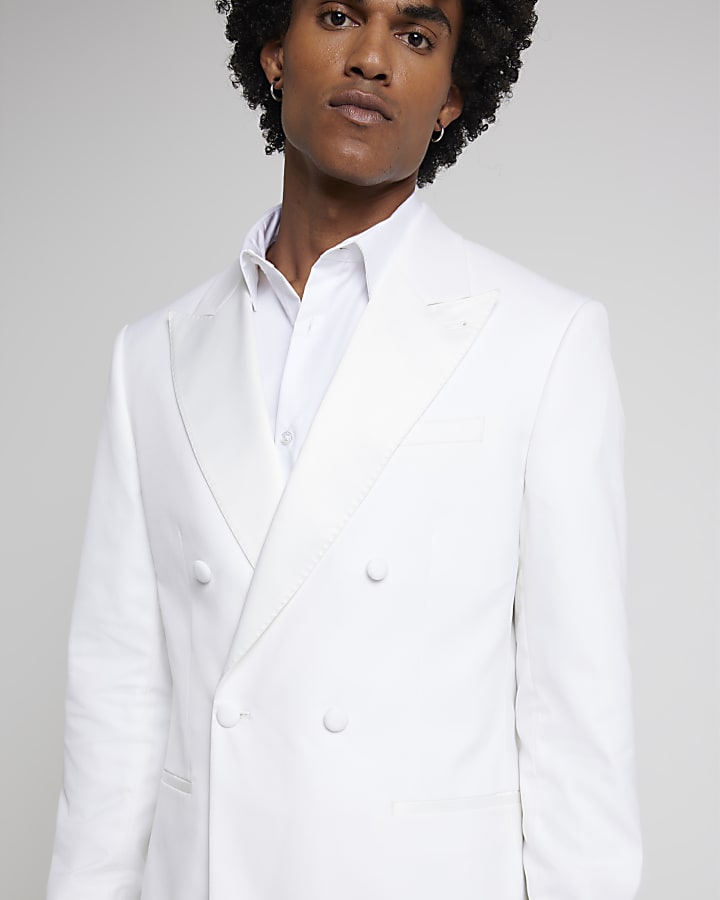 White Slim Fit Tux Jacket