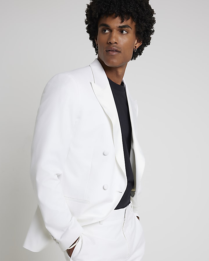White Slim Fit Tux Jacket