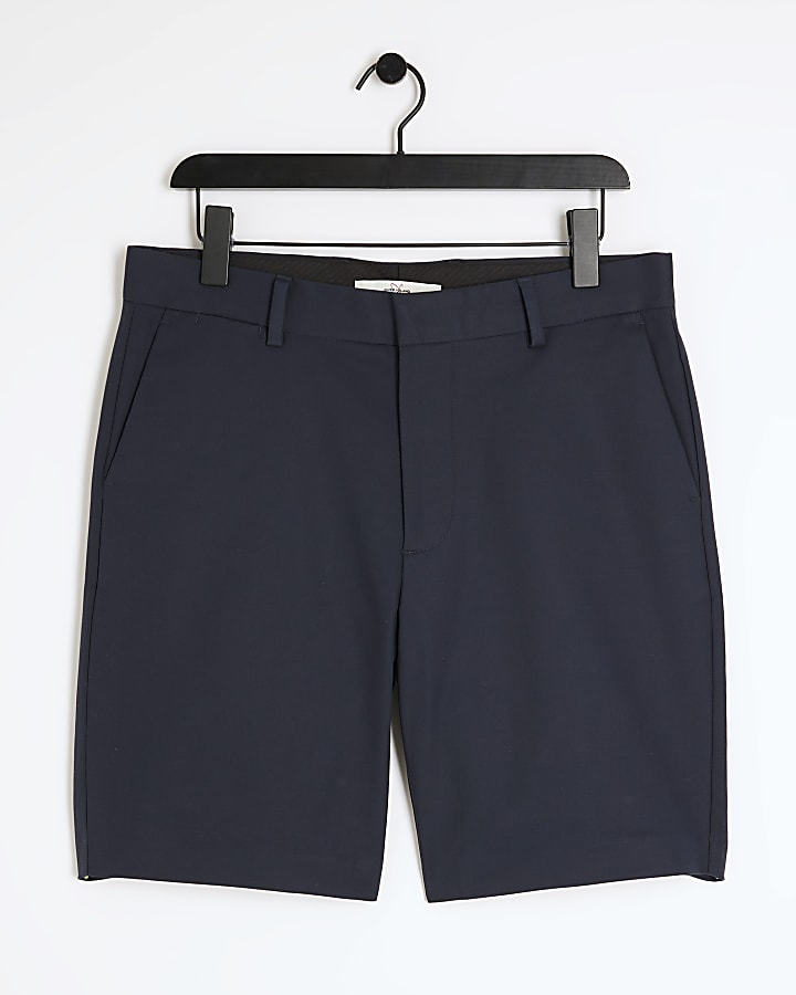 Navy slim fit chino shorts