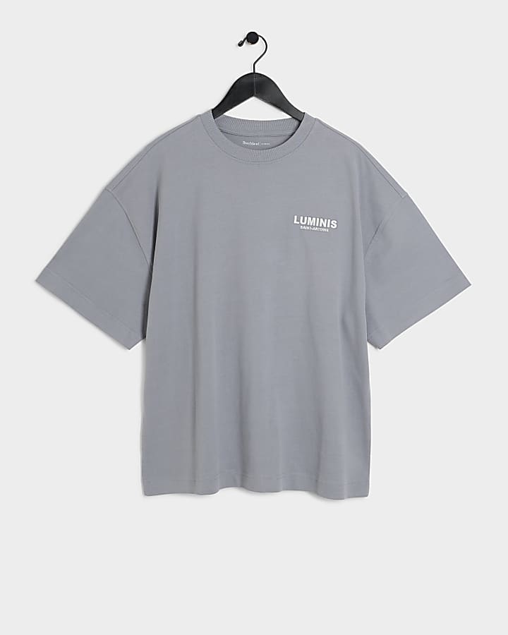 Grey oversized fit graphic print t-shirt