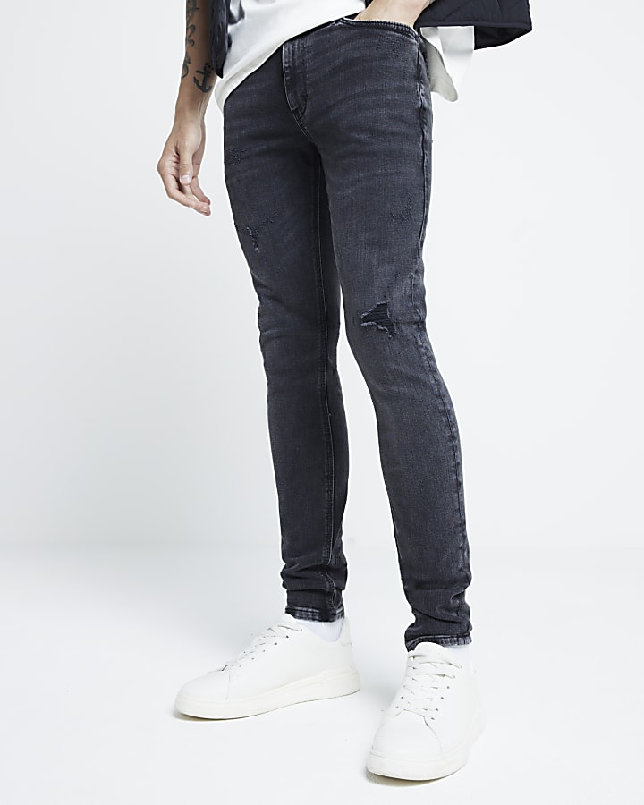 Black spray on skinny fit jeans