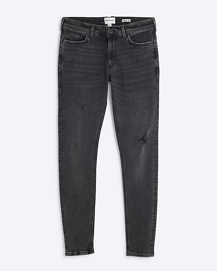 Black spray on skinny fit jeans