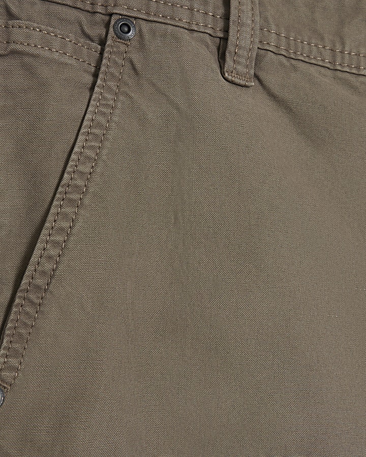Brown regular fit workwear trousers