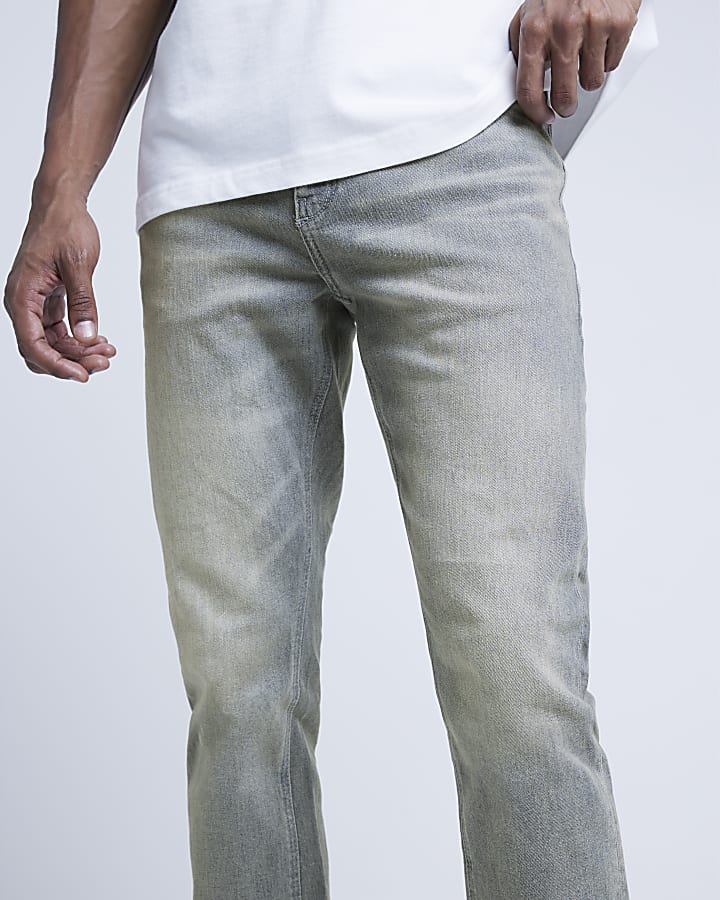 Grey Skinny Fit Faded Jeans