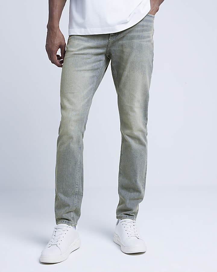 Grey Skinny Fit Faded Jeans