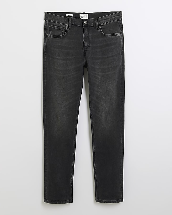 Washed black slim fit jeans