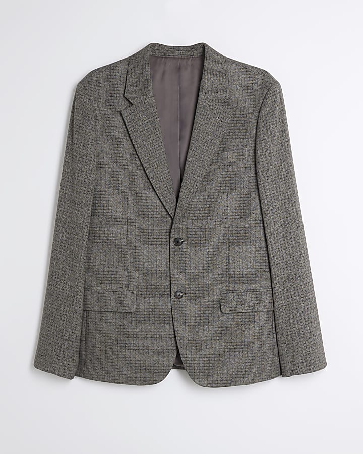 Brown Check Suit Jacket