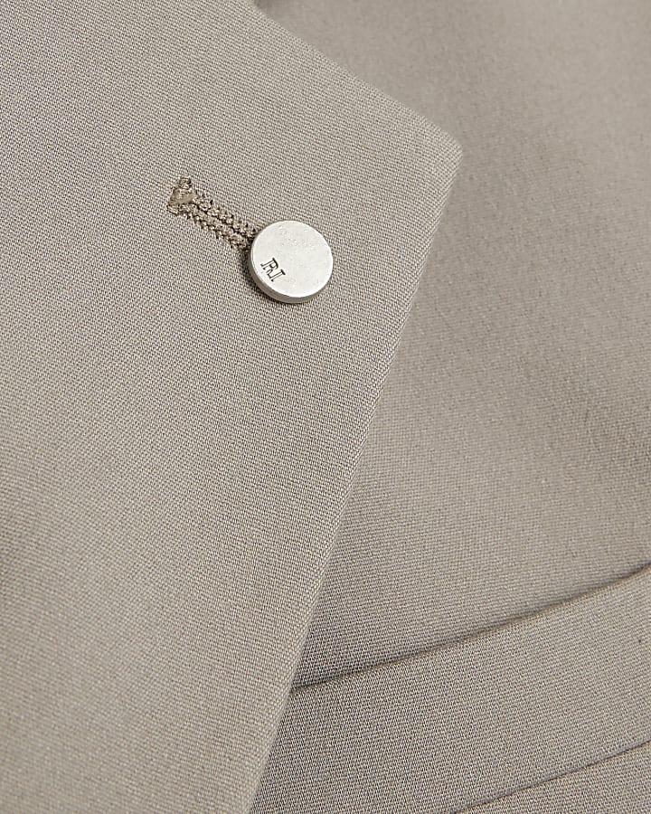 Beige Contemporary Suit Jacket