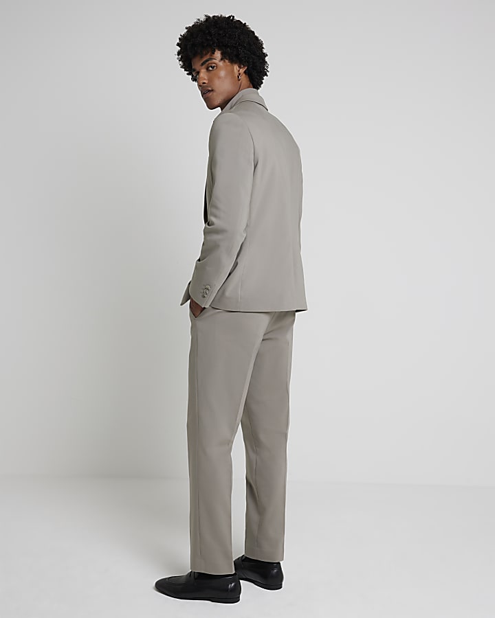 Beige Contemporary Suit Jacket