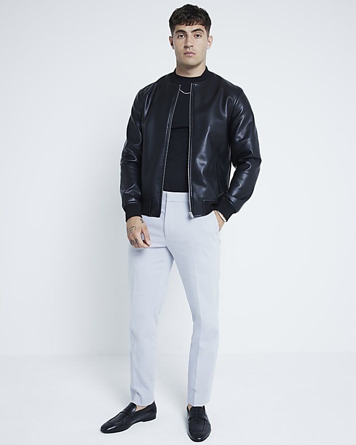 Blue Slim Fit Suit Trousers