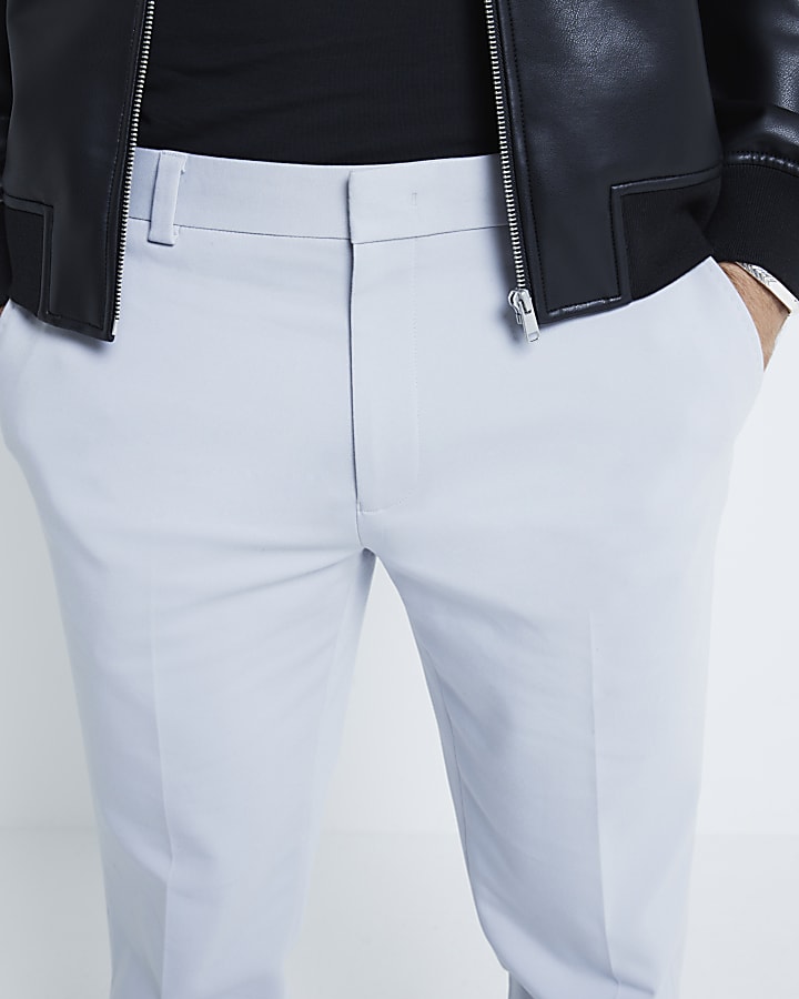 Blue Slim Fit Suit Trousers
