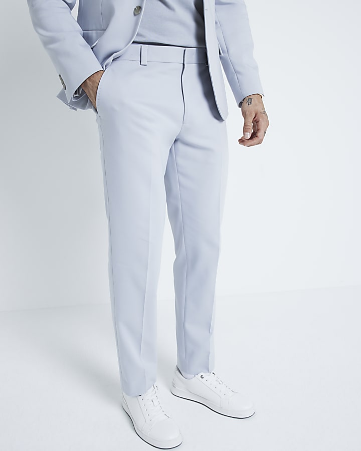 Blue Slim Fit Suit Trousers