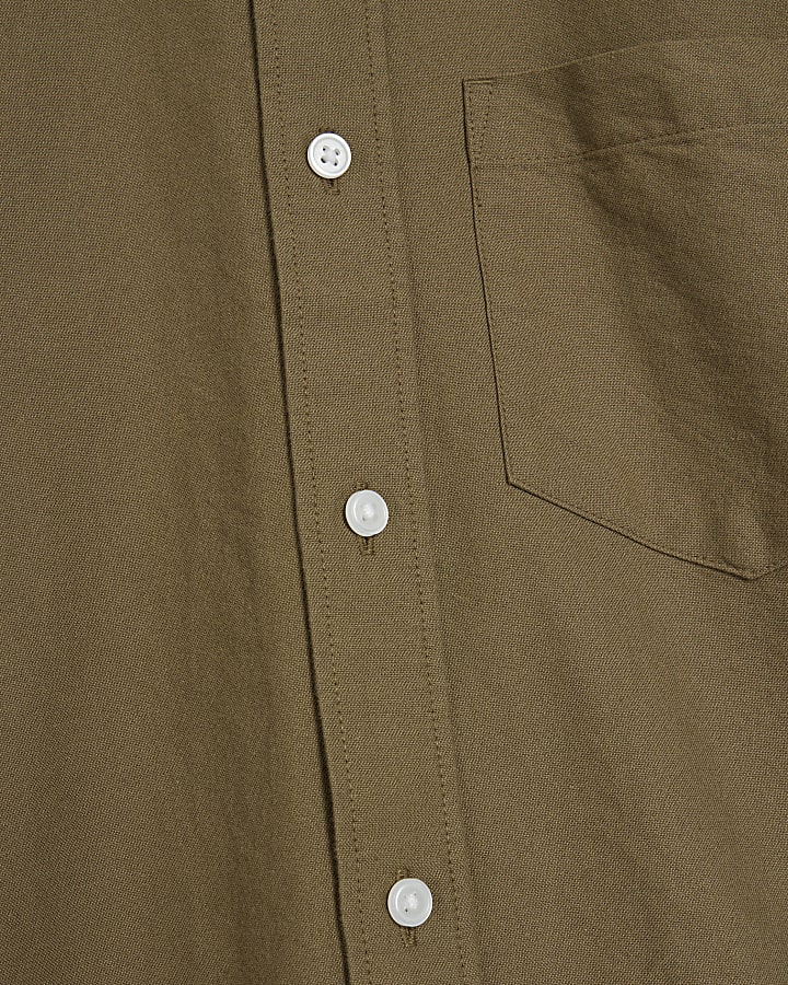 Khaki Regular Fit Oxford Shirt