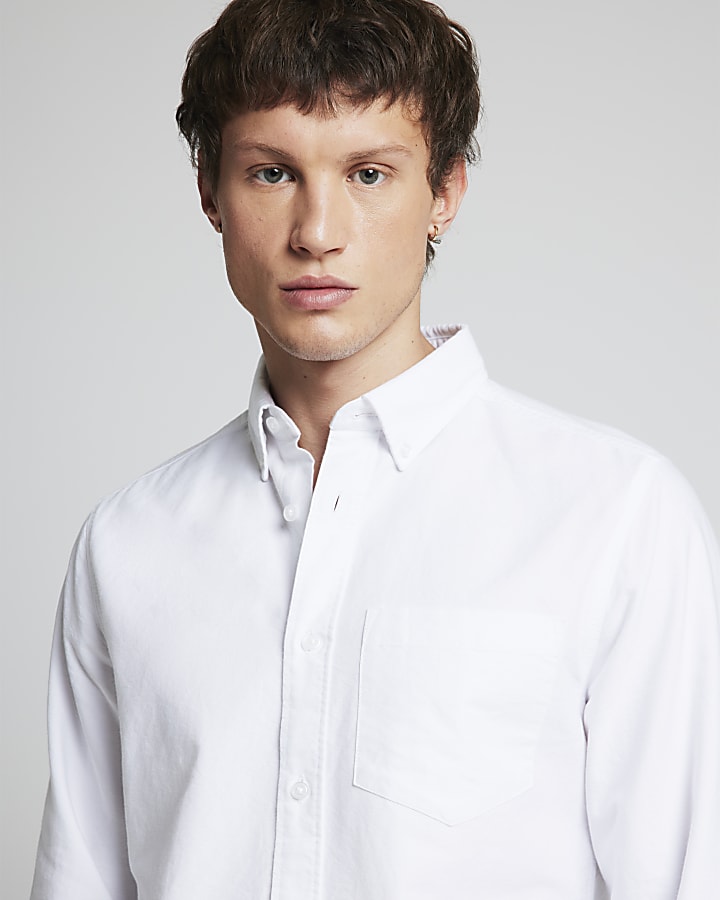 White Regular Fit Oxford Shirt